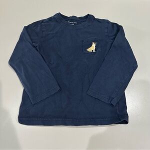 Janie and Jack Blue Long Sleeve Tee with Embroidered Dog  Boys Size 5